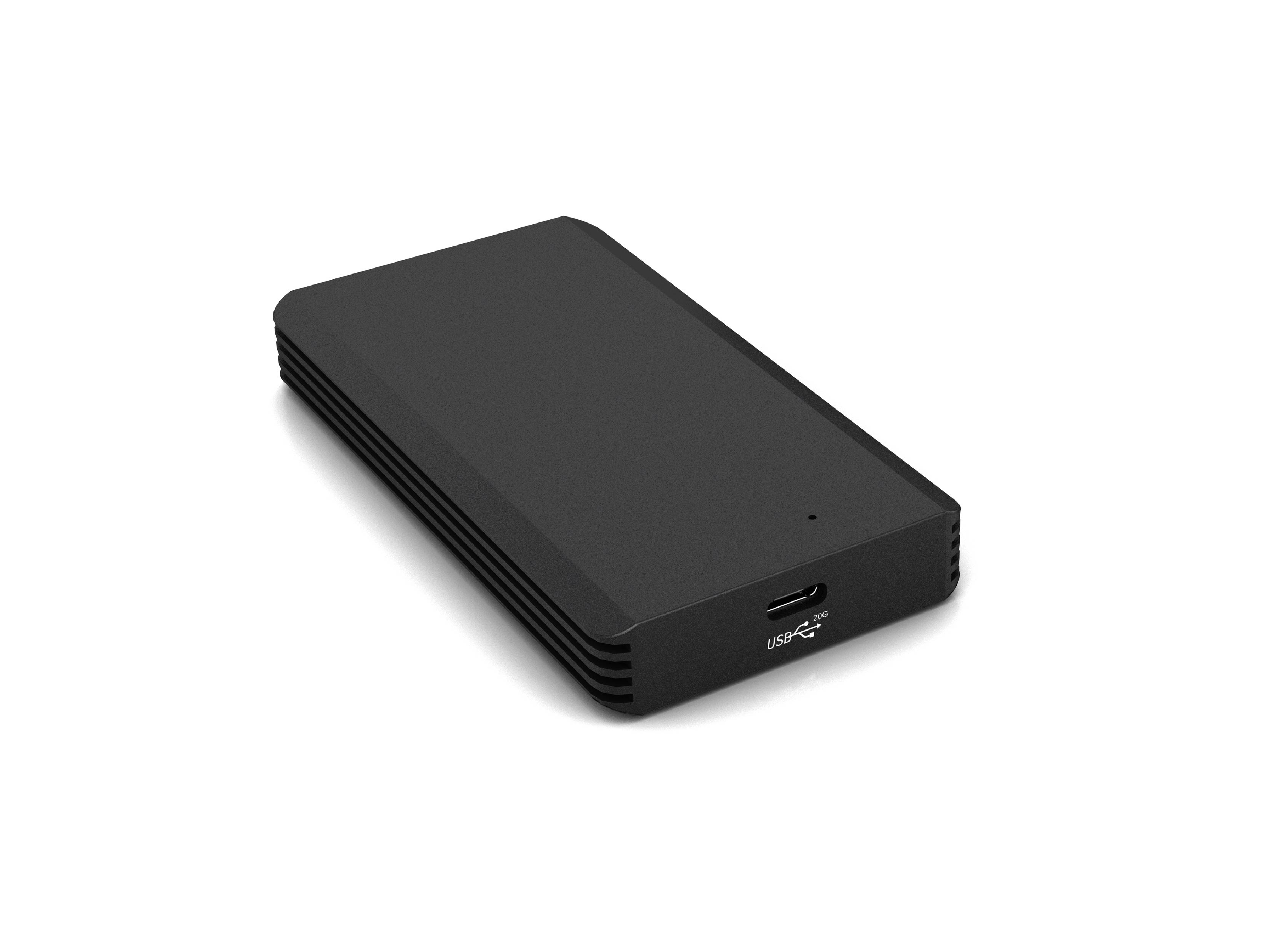 USB-20G M.2 NVMe SSD Enclosure (SI-1821US32C), compatible with 1x M.2 NVMe PCIe SSD, USB3.2 -C 20Gbps to host, portable SSD enclosure, slim and compact.